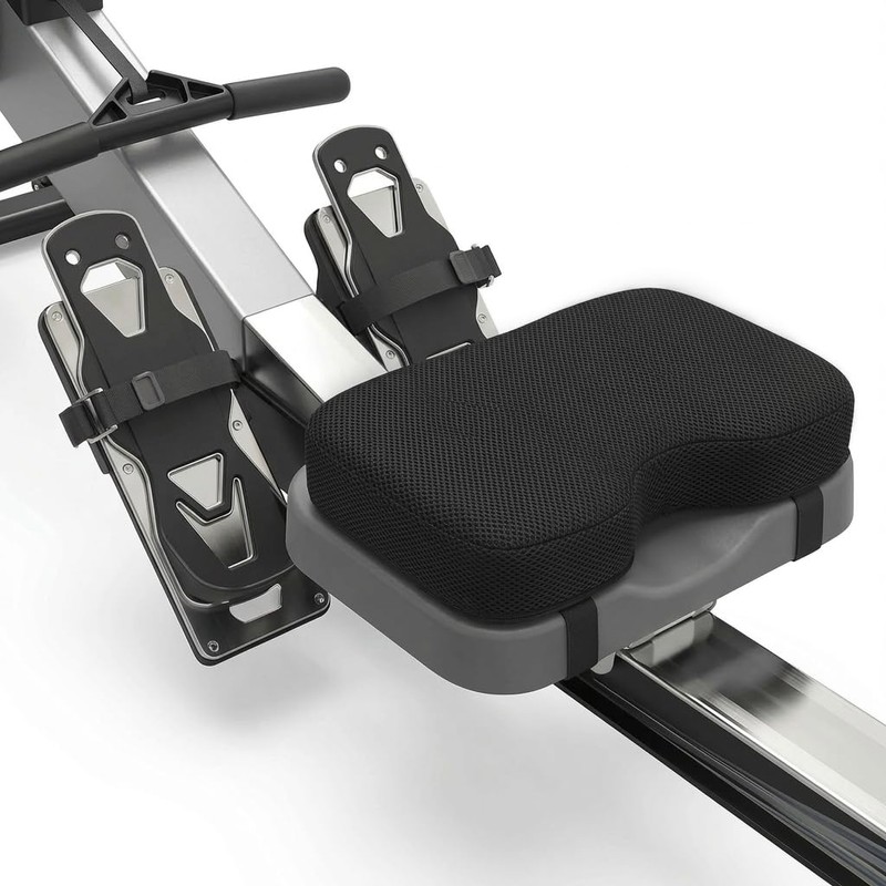 Rowing Machine Seat Cushion, Memory Foam Pad with Anti-Slip Straps