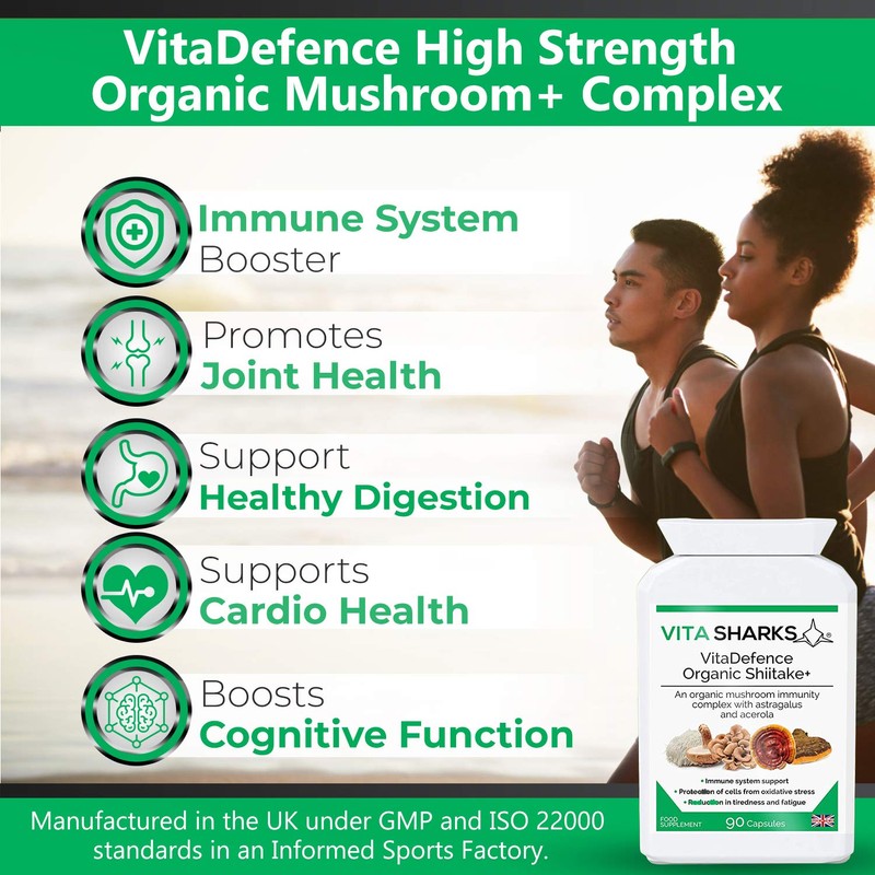 VitaDefence High Strength Vegan Mushroom+ Complex | Potent Organic 'Shroom