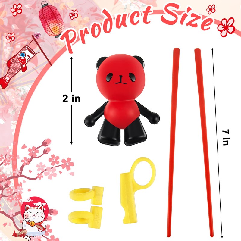 Nuanchu 6 Pairs Training Chopsticks for Beginners, Cute Tableware Reusable
