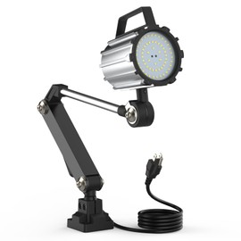 Cangzhoucl Wood Lathe Light, 18W Swing arm Machine Work Light, 1800 Lumens Flood Light Flexible Milling Work Lighting for Drill Press, 110-220v