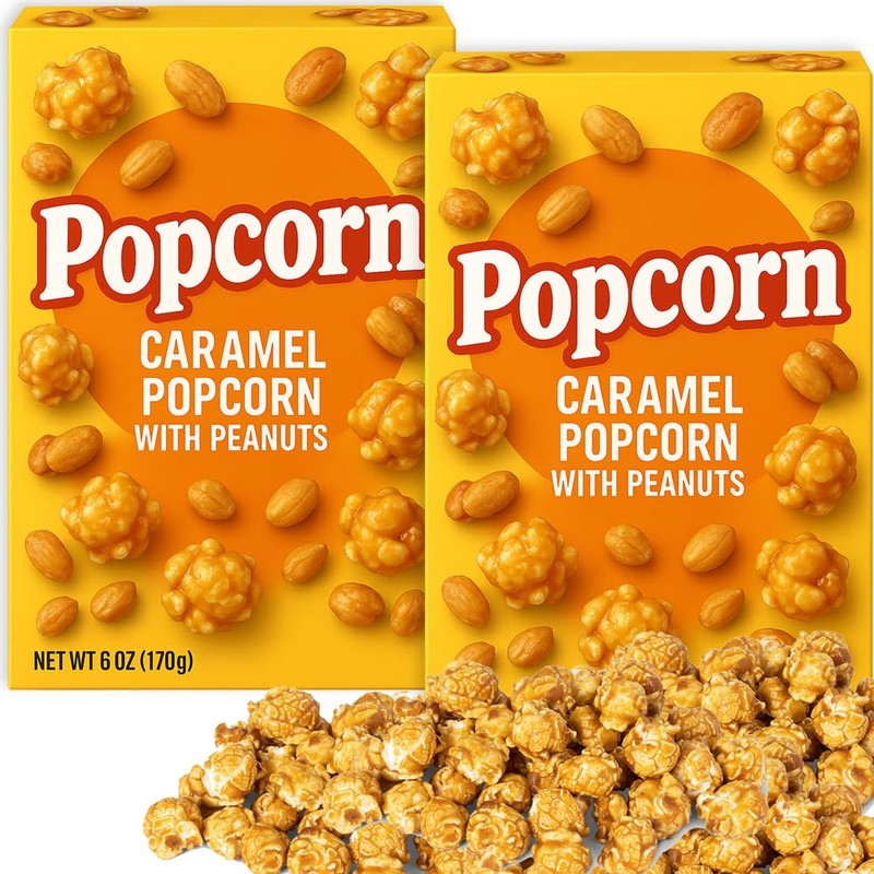Popcorn Popped Caramel Popcorn with Peanuts 2 Pack (6 oz