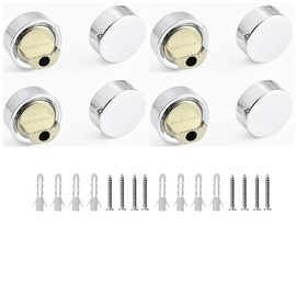 Mirror Clips, Zinc Alloy Mirror Floating Glass Clip - Round Wall Mounted Mirrors Bracket/Clip -Bathroom Mirrors Supporting Sheet Mirror Fixed Fitting Silver - (8 Pcs)