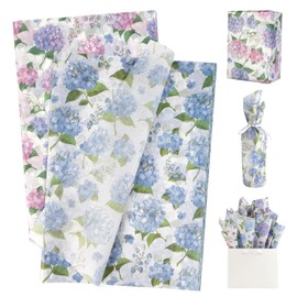 UNIQOOO 100 hojas de papel de seda de hortensia, papel de regalo azul y rosa para boda, manualidades para cumpleaños, despedida de soltera, 20 x 14 pulgadas
