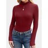GKBK Women's Turtleneck Sweaters Fitted Long Sleeve Ribbed Shirts Lightweight