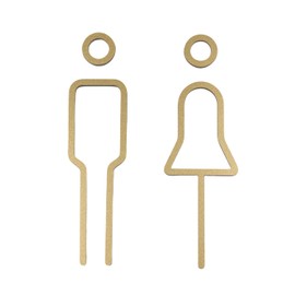 Tocone Acrylic Toilet Sign Toilet Bathroom Door Sticker Sign Symbol Man and Woman Main Decoration (Gold)