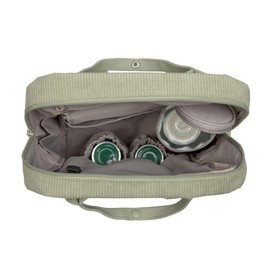 LÄSSIG GRE Vividal Baby Changing Backpack with Changing Mat, Pram Attachment, Bottle Holder Sustainably Produced / GRE Vividal Backpack Cord Light Khaki