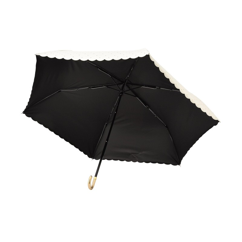 Francfranc Flanc Blackout Dot Glitter Heat Cut Folding Umbrella, 19.7