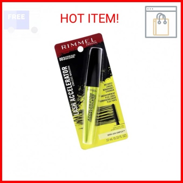 Rimmel Lash Accelerator Mascara, Extreme Black, Pack of 1