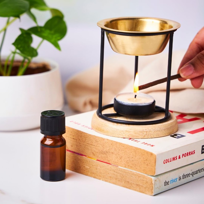 Aromafume Exotic Essential Oil Burner|Oil Diffuser with Candle| Brass