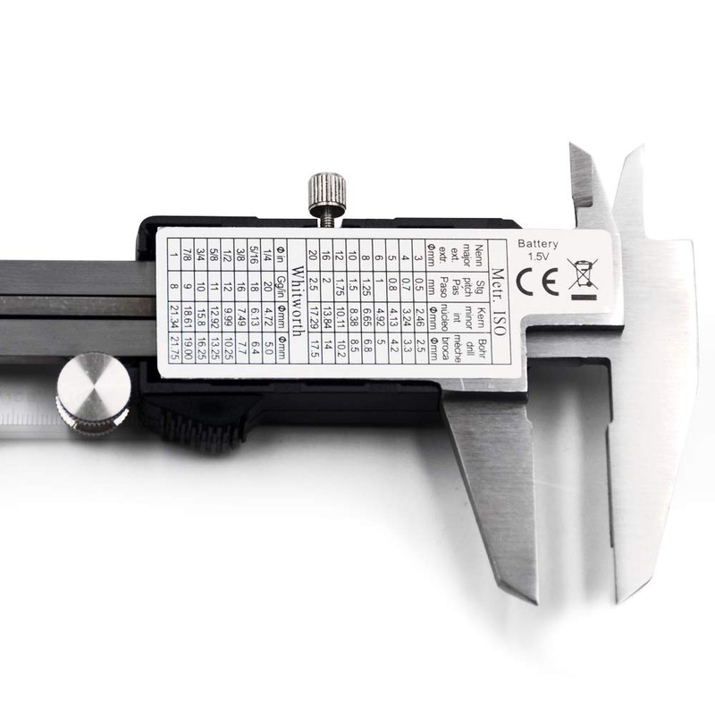 Oudtinz Electronic Digital Caliper Stainless Steel Body with Large LCD