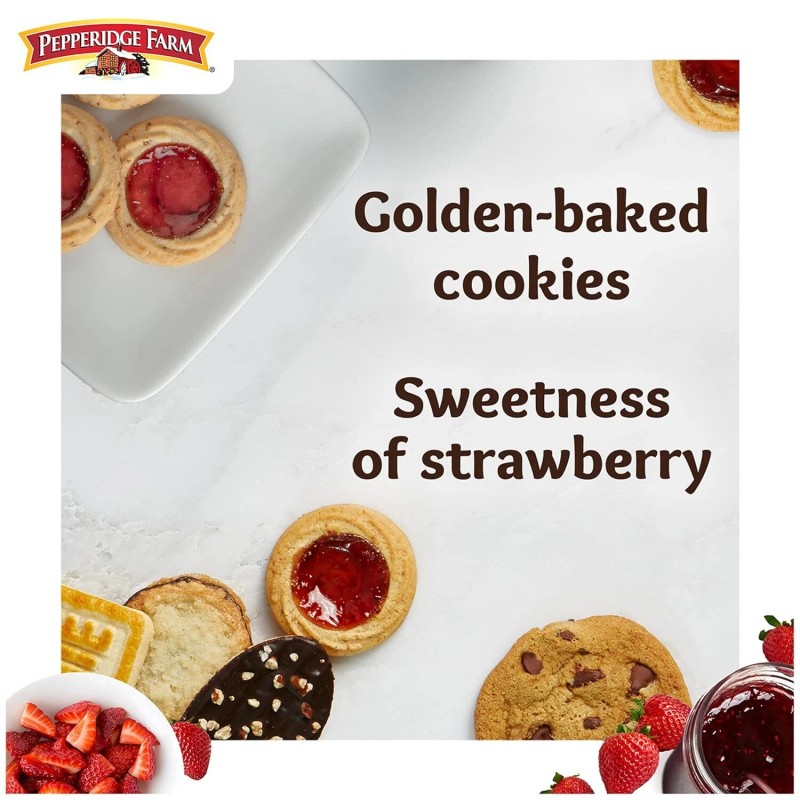 Verona Pepperidge Farm Verona Strawberry Thumbprint Cookies, 6.75 OZ Bag