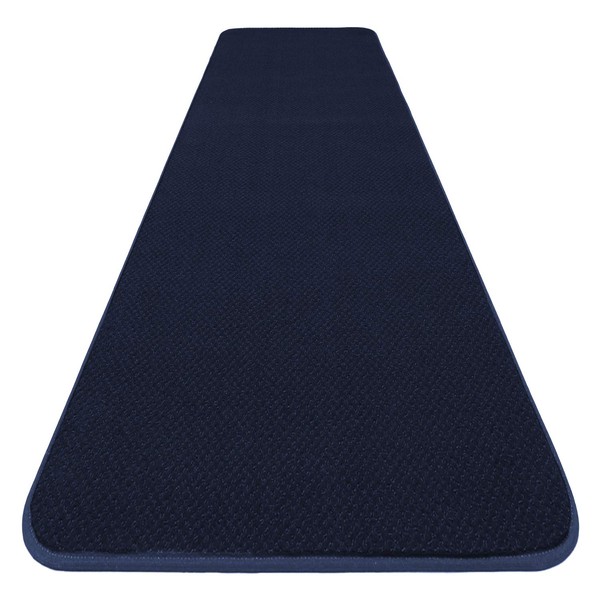 House, Home and More Skid-Resistant Carpet Runner - Navy Blue - 6 Feet. X 27 Inches