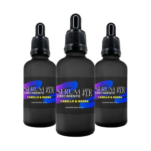 JYE Serum auxiliar estimula el Crecimiento de Barba y Cabello,