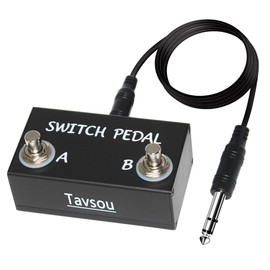 Tavsou Dual Switch Pedal for Guitar Effect Pedal with TRS Cable (Latch Dual Switch)