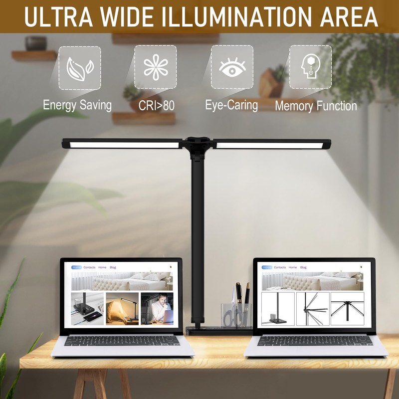 CHARYJOD Dimmable LED Desk Lamp with USB Charging Port, 50