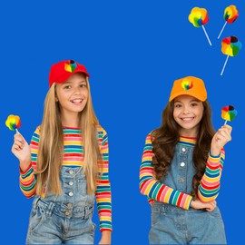 Rainbow Swirl Lollipop 3" Inch 45 Gram (6-Pack) Flower Sucker - Flower Rainbow Large Swirl Lollipop, Mixed Fruit Flavor, Individually Wrapped, 3" Inch Sucker (6-Pack)