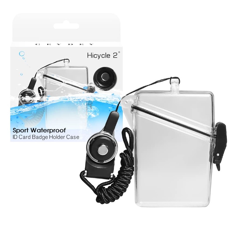 Sport Waterproof ID Card Badge Holder Case with Lanyard Cover