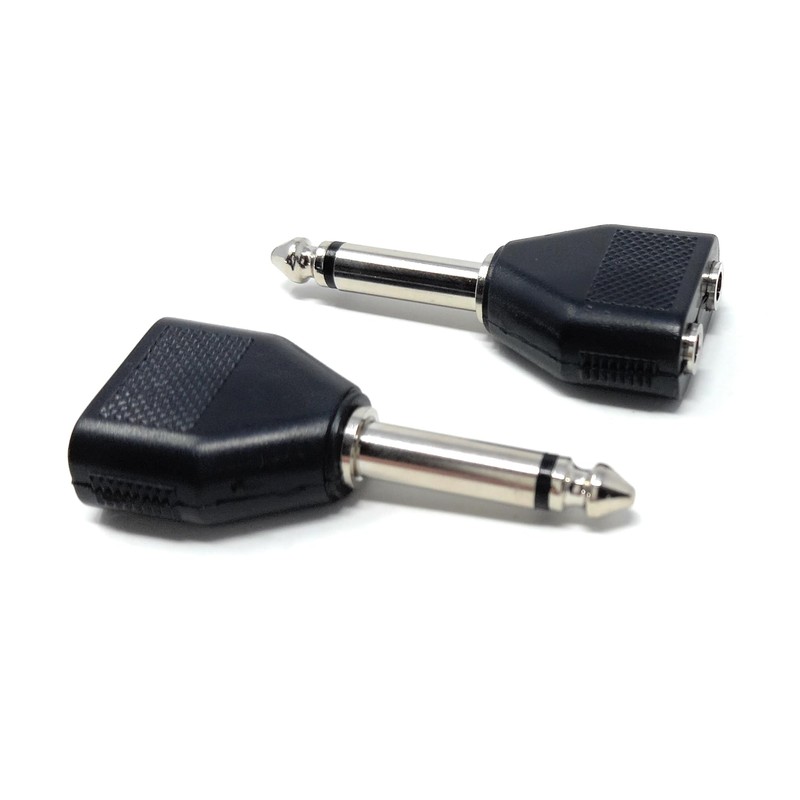 DRUT 1pcs. 6.35mm Mono Jack to 2 x 3.5mm Mono
