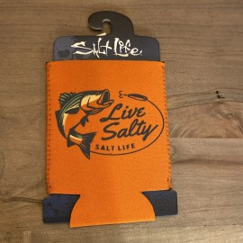 Salt Life Can Koozie Orange Live Salty Design NEW