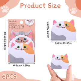 JIANTA Cute Sticky Notes, 6 Pack 270 Sheets Kawaii Cartoon Sticky Notes Animals Shape Markers Flags, Cute Notepads Self-Stick Memo Pads for School Home Office