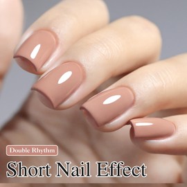 Double Rhythm 15ML Gel Nail Polish Pure Sheer Same Color Same Bottle Soak Off Gel Polish Art Manicure Salon DIY at Home for Women (Nude-A1363)