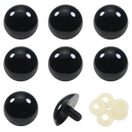 TOAOB 8pcs 40mm Large Safety Eyes for Amigurumis Plastic Crochet Safety Eyes with Washers Black Crafts Doll Eyes for DIY Crocheting Stuffed Animals Bears Toys Doll Making Supplies