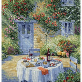 Luca-S Cross Stitch Kit Romantic Garden, BU5055, Counted Cross Stitch Kit for Adults, Needlecraft and Embroidery Kit