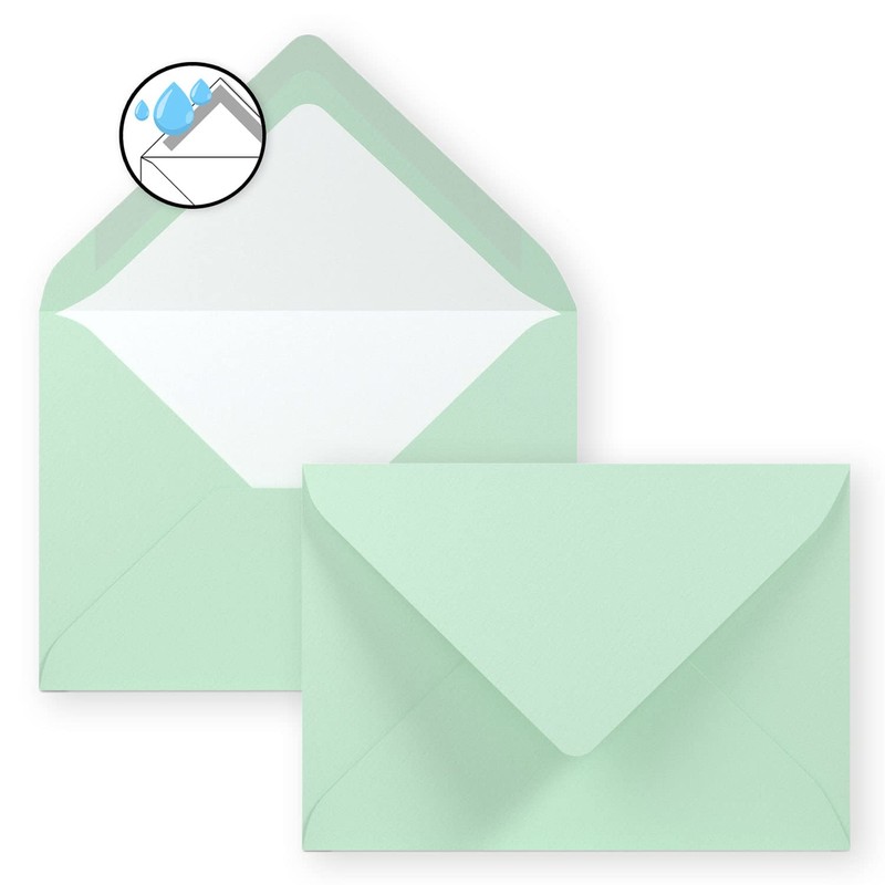 50 x envelopes in mint green - envelopes in DIN
