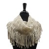 Ivory White Open Knit Infinity Scarf With Fringe