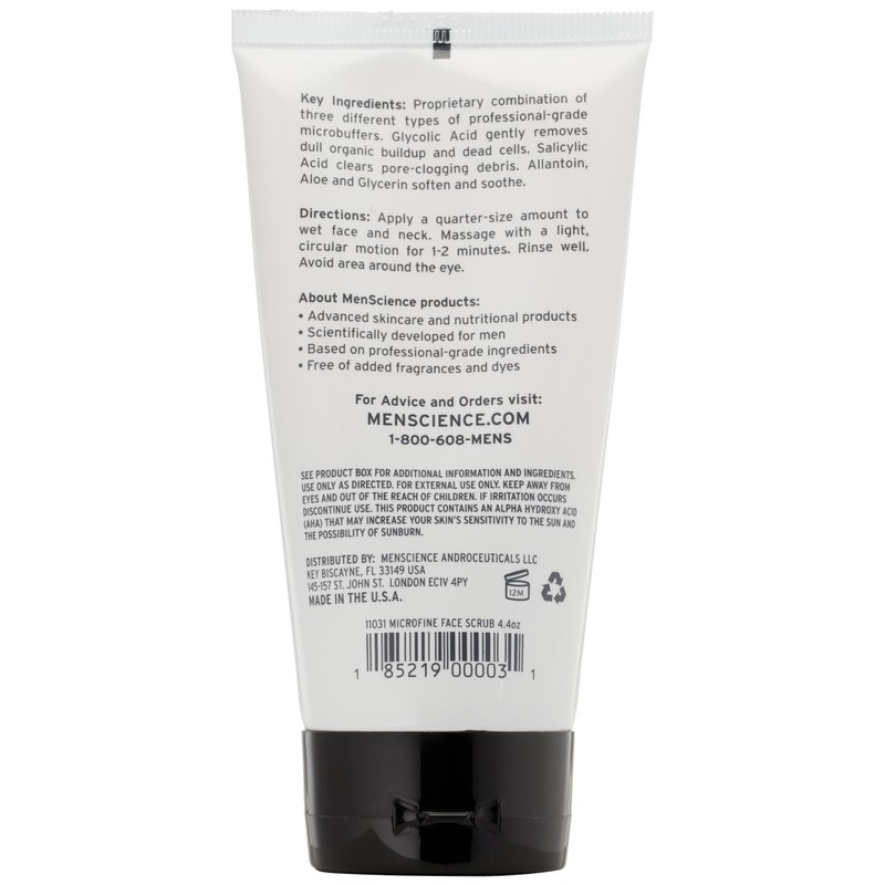 MenScience Androceuticals Microfine Face Scrub, All Natural, 4.4 Fl Oz