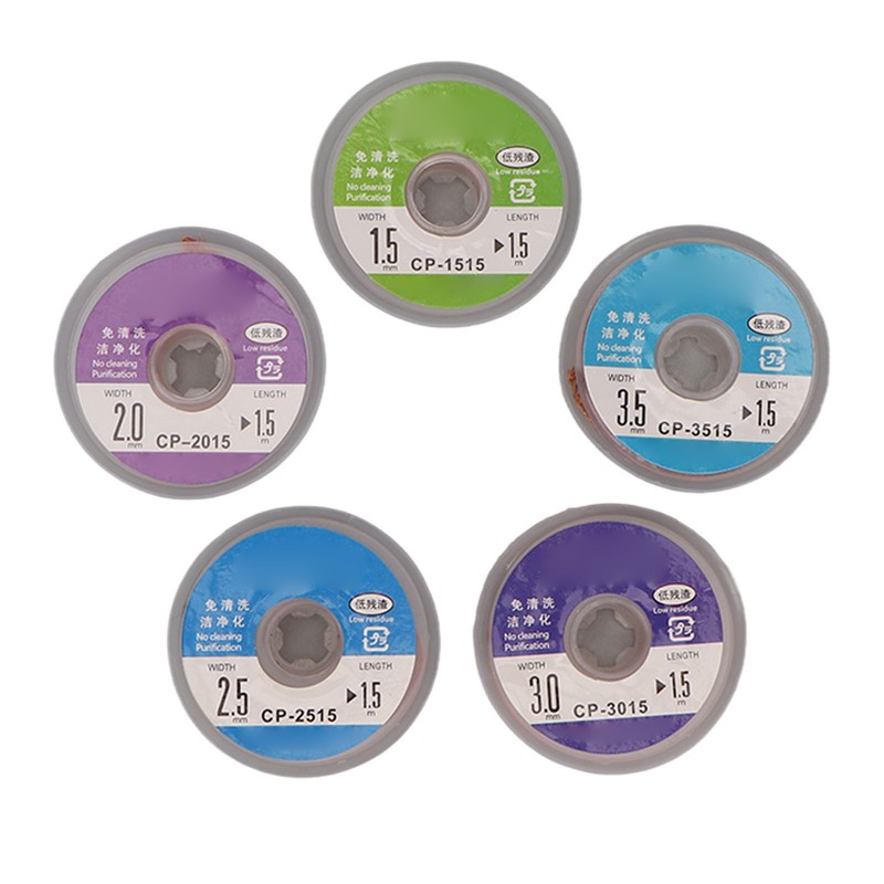 5 Pcs Solder Wick Set 1.5mm 2mm 2.5mm 3mm 3.5mm