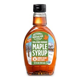 Butternut Mountain Farm Pure Vermont Maple Syrup, Organic, Grade A, Amber Rich, 12 oz, Easy Squeeze Bottle