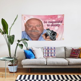 Be Respectful to Daddy Funny Tapestry 3x5 Feet Banne Funny Poster suitable for dining rooms, bedrooms, dormitories, offices, movies, theme parties, fan collections