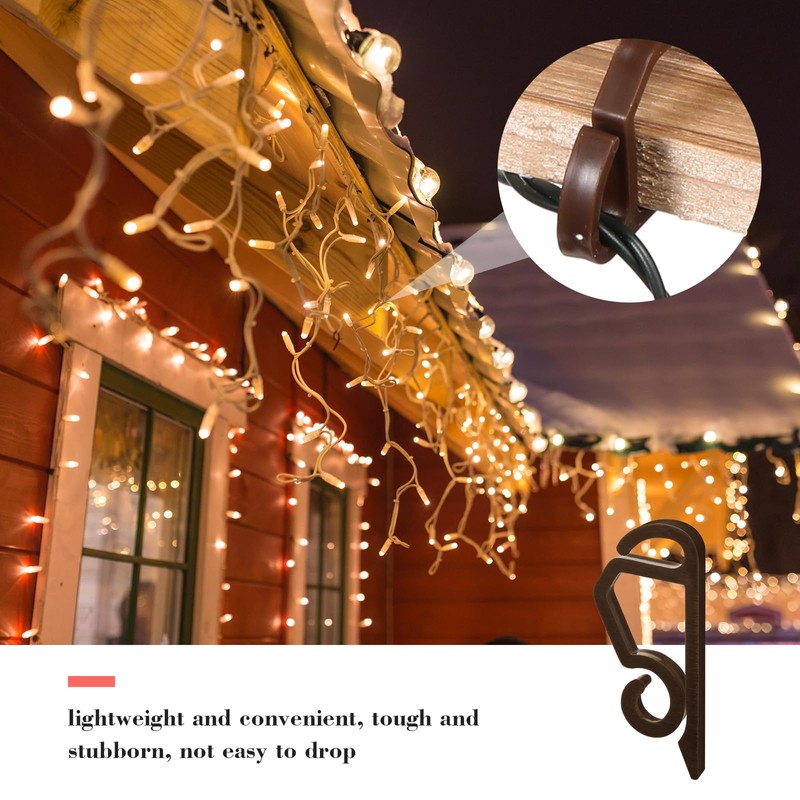 Marsui 120 Pieces Christmas Light Clips Outdoor Gutter Hooks Plastic