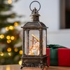 Christmas Snow Globe Lighted Manger Nativity Scene, Musical Water Lantern