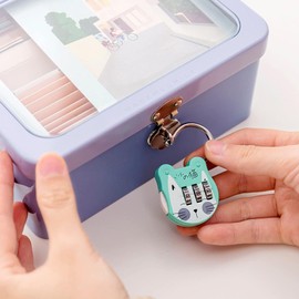 Grey Cute Cat Combination Lock Travel Locks for Luggage Backpack Locks Zipper Combination Lock for Locker for Student Dormitory, Padlocks and Hasps, Combination Padlocks