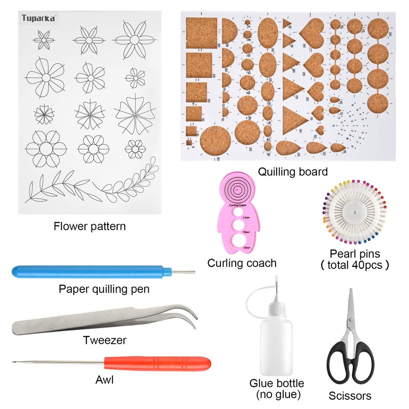 TUPARKA 15 PCS Paper Quilling Kits with 29 Colors 600