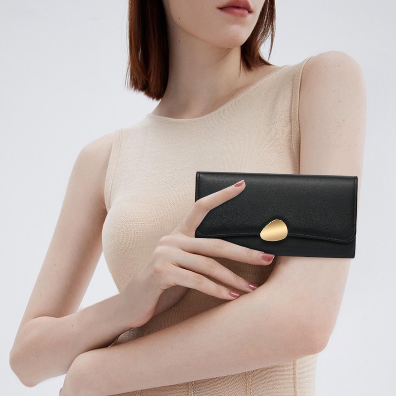 Wallet for Women PU Leather Trifold Wallet Large Capacity Clutch