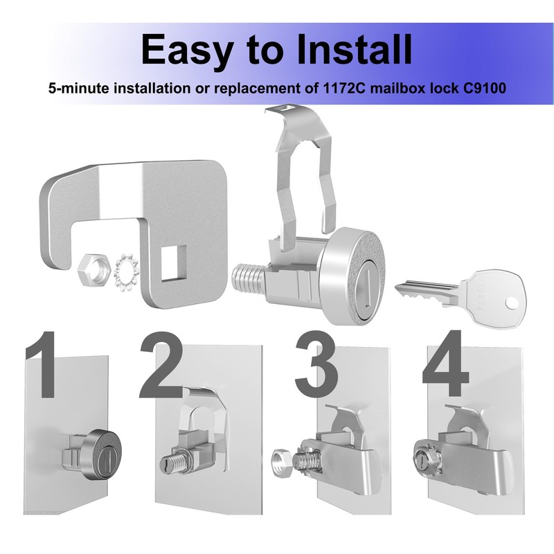 Ymtzfu 1 Pack Mailbox Lock,Mailbox Lock Replacement Heavy-Duty Cam C7120