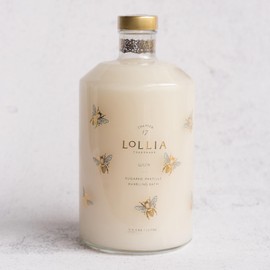 Lollia Wish Bubble Bath, 33.8 fl oz, Vanilla Bean, Rice Flower, Jasmine Leaves, & Sugar Cane, Luxury Hydrating Women's Bubbling Bath Soap, Delicate & Relaxing Scented Skin Care