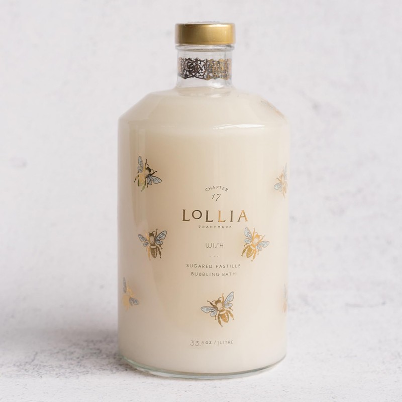 Lollia Wish Bubble Bath, 33.8 fl oz, Vanilla Bean, Rice