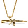 JewelryWe Jewellery Men's Necklace, Stainless Steel Army Rifle Pistol Gun