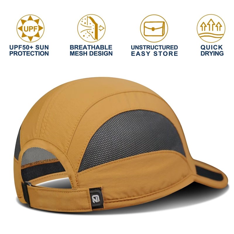 GADIEMKENSD Quick Drying Breathable Running Outdoor Hat Only, Camel