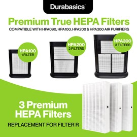 Durabasics 3 Pack of HEPA Filters Compatible with Honeywell Air Purifier Replacement Filters, Honeywell Air Purifier Filters, Honeywell Filter R, Honeywell HEPA Filter Replacement & Honeywell HPA300