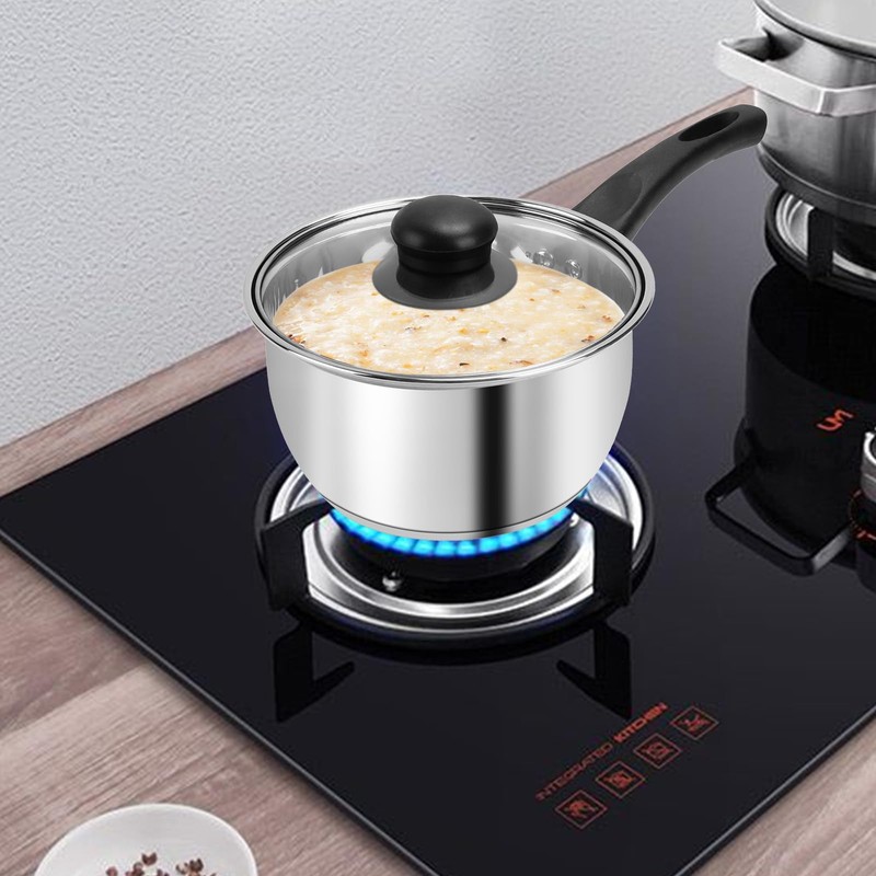 Stainless Steel Pot Set with Lid 6pcs,Sauce Pans 1QT &