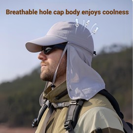 Michear UPF 50+ Sun Fishing Hat for Men and Women, Outdoor UV Protection Hiking Hat with Wide Brim Neck Flap (UK, Alpha, M, XL, Light Green)