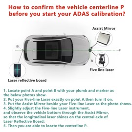 ADAS Calibration Tool Radar Reflective Board for Vehicle Centerline Alignment - Enhance ADAS Calibration with 5 Line or 2 Line Radar Level Accuracy for Vehicle