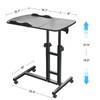Compact Double Desktop 24 inch TV Tray Table, Rolling Desk