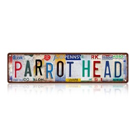 Vintage Parrot head Wall Decor Street Signs Bar Metal Tin Signs 16 x 4 Inches
