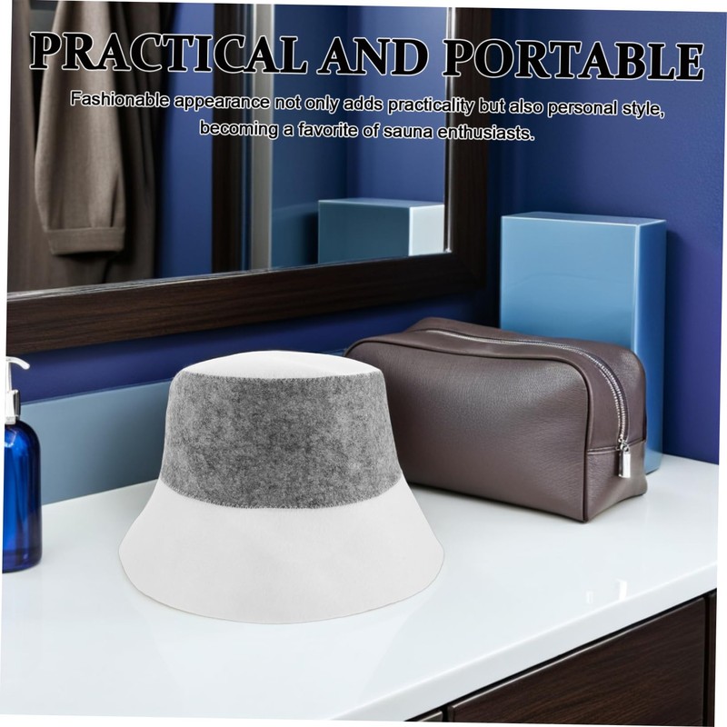 Baluue 2PCS Traditional Russian Sauna Felt Caps for Men and